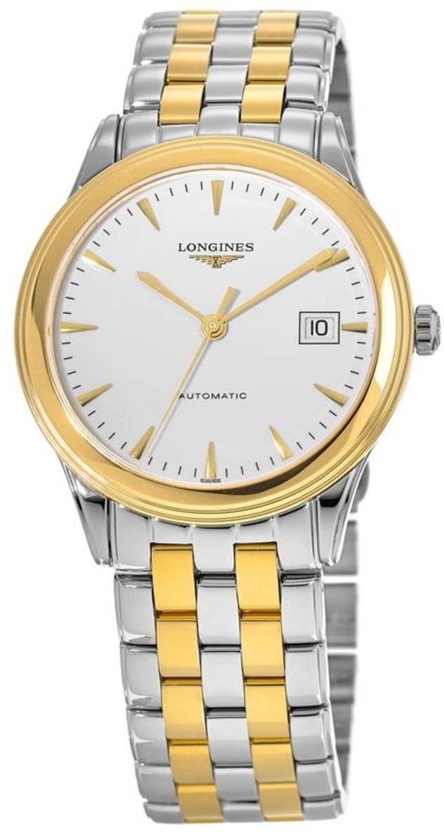 Longines Herrklocka L4.974.3.22.7 Flagship Vit/Gulguldtonat stål - Longines