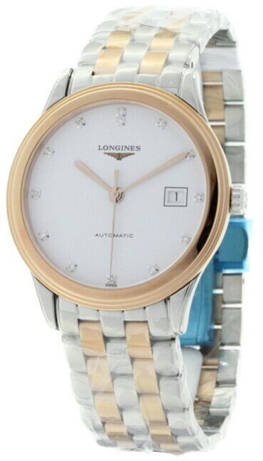 Longines Herrklocka L4.974.3.99.7 Flagship Vit/Roséguldstonat stål - Longines