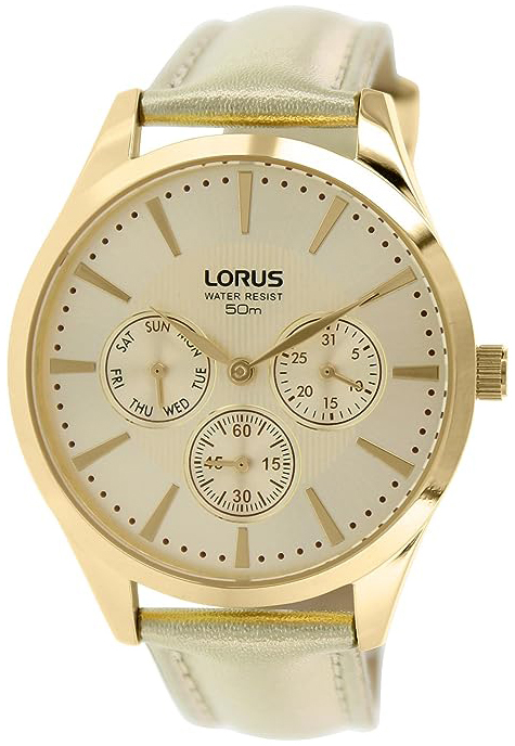 Lorus Damklocka RP602BX9 Multifunction Guld/Läder Ø38 mm - Lorus