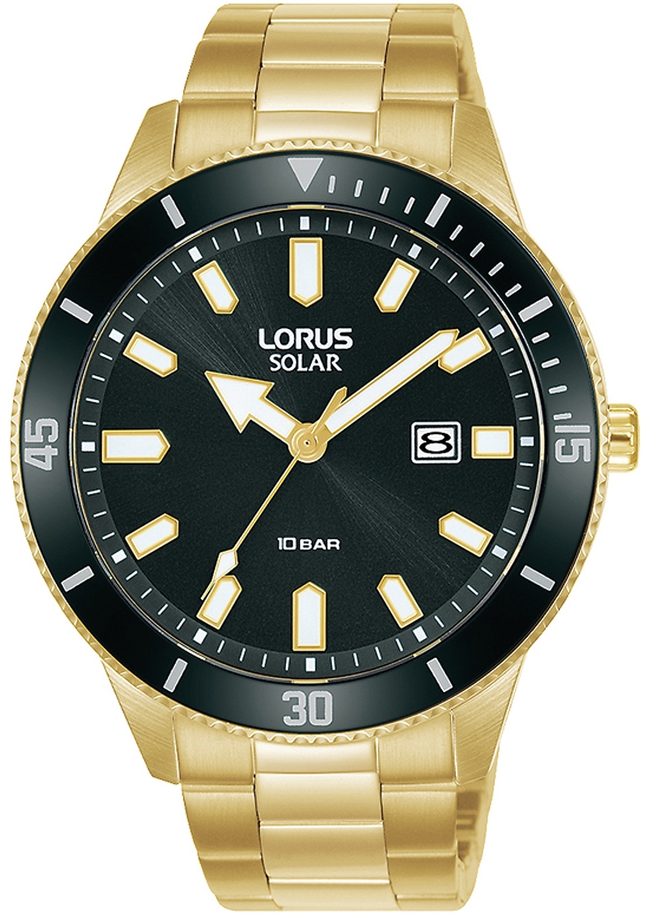 Lorus Herrklocka RX308AX9 Sports Svart/Gulguldtonat stål Ø43 mm - Lorus