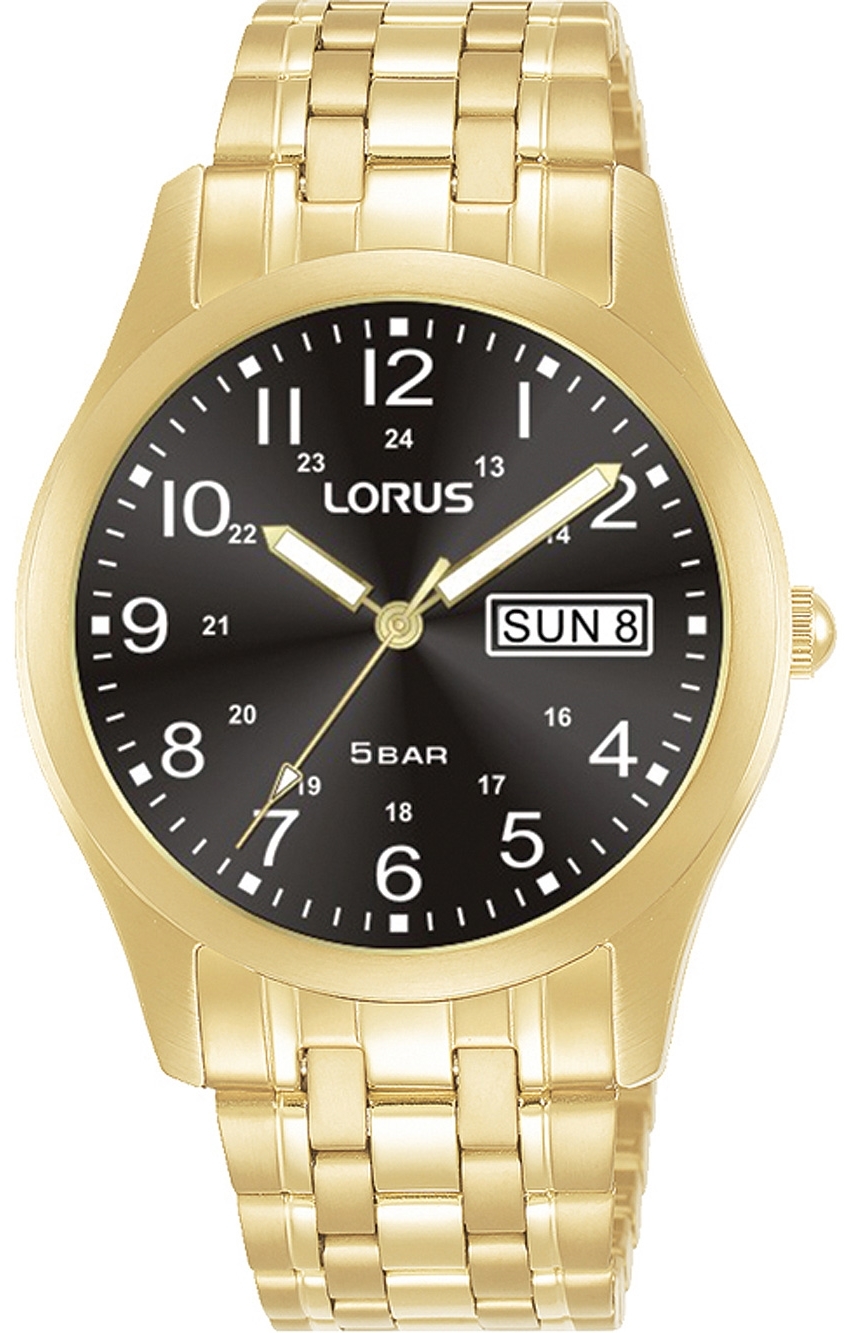 Lorus Herrklocka RXN76DX9 Classic Svart/Gulguldtonat stål Ø37 mm - Lorus