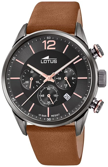 Lotus Herrklocka 18687/2 Chrono Svart/Läder Ø44 mm - Lotus