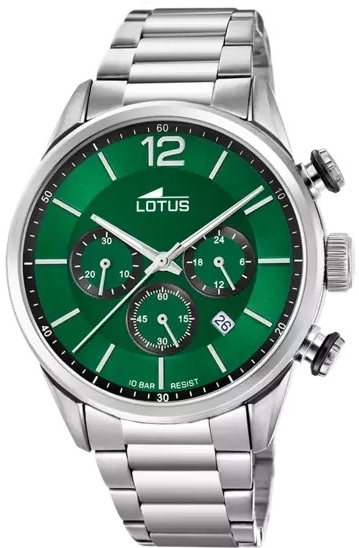 Lotus Herrklocka 18688/4 Classic Grön/Stål Ø43 mm - Lotus