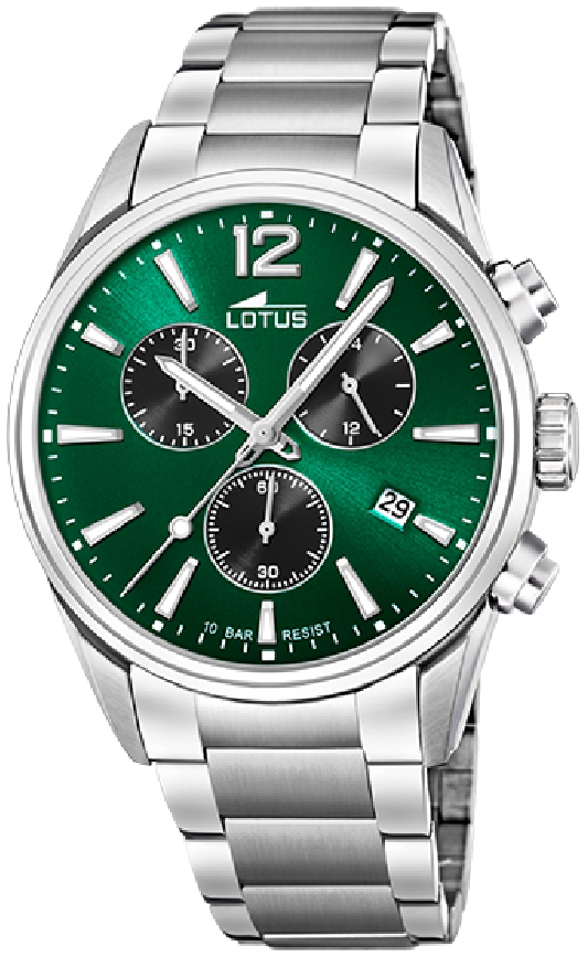 Lotus Herrklocka 18690/4 Chrono Grön/Stål Ø42 mm - Lotus