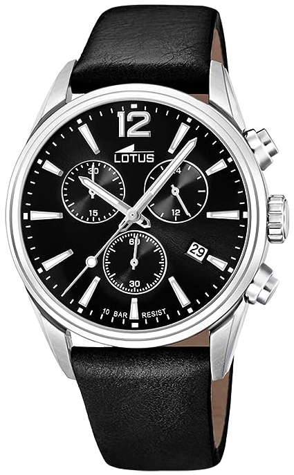 Lotus Herrklocka 18691/3 Chrono Svart/Läder Ø42 mm - Lotus