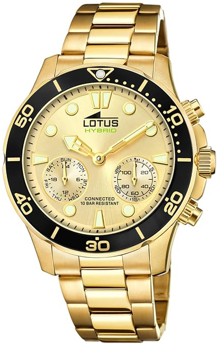 Lotus Herrklocka 18802/1 Connected Guld/Gulguldtonat st&aring;l &Oslash;44.5 mm