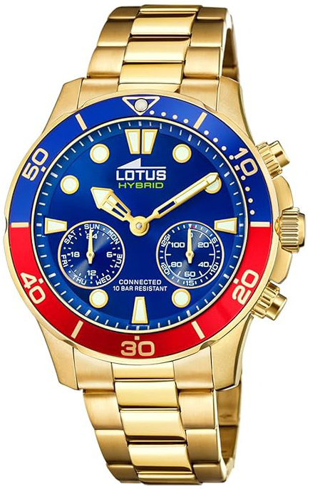 Lotus Herrklocka 18802/3 Connected Blå/Gulguldtonat stål Ø44.5 mm - Lotus
