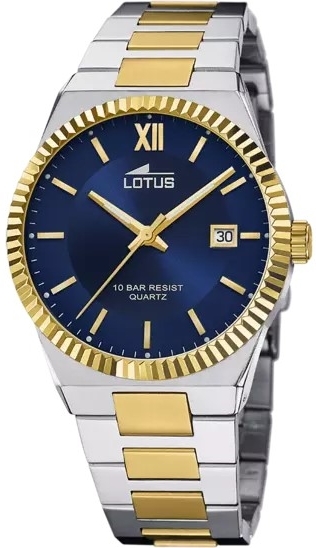 Lotus Herrklocka 18836/2 Classic Blå/Guldtonat stål Ø40 mm - Lotus