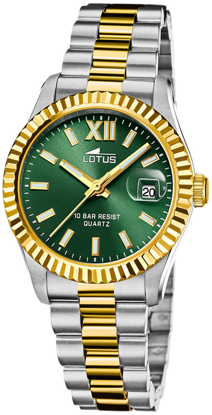 Lotus Damklocka 18931/3 Freedom Grön/Gulguldtonat stål Ø32.5 mm - Lotus