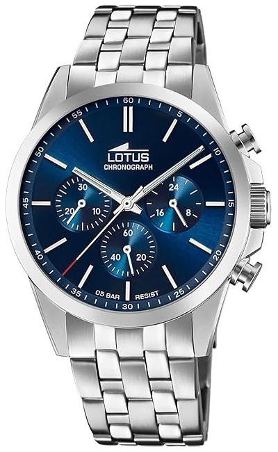 Lotus Herrklocka 18989/2 Chrono Bl&aring;/St&aring;l &Oslash;41 mm