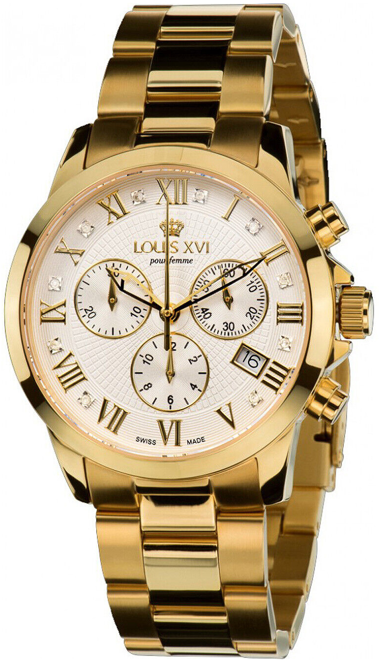 Louis XVI Damklocka LXVI515 Athos Beige/Gulguldtonat stål Ø38 mm - Louis XVI