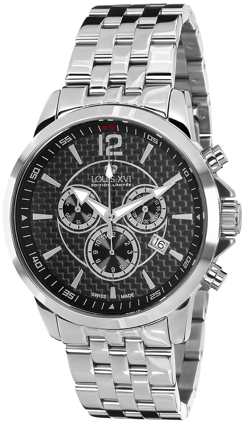 Louis XVI Herrklocka LXVI801 Athos Svart/Stål Ø43 mm - Louis XVI