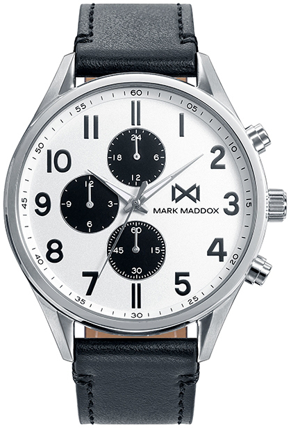 Mark Maddox Herrklocka HC0107-05 Classic Vit/Läder Ø43 mm - Mark Maddox