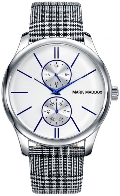 Mark Maddox Herrklocka HC3017-07 Classic Vit/Textil Ø44 mm - Mark Maddox