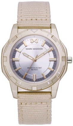 Mark Maddox Damklocka MC0103-97 Mission Silverfärgad/Läder Ø35.5 mm - Mark Maddox