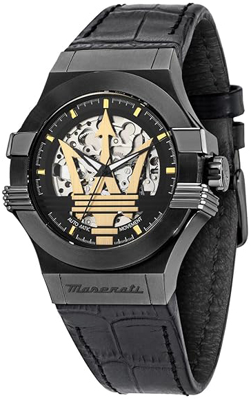 Maserati Herrklocka R8821108051 Potenza Skelettskuren/L&auml;der &Oslash;42 mm