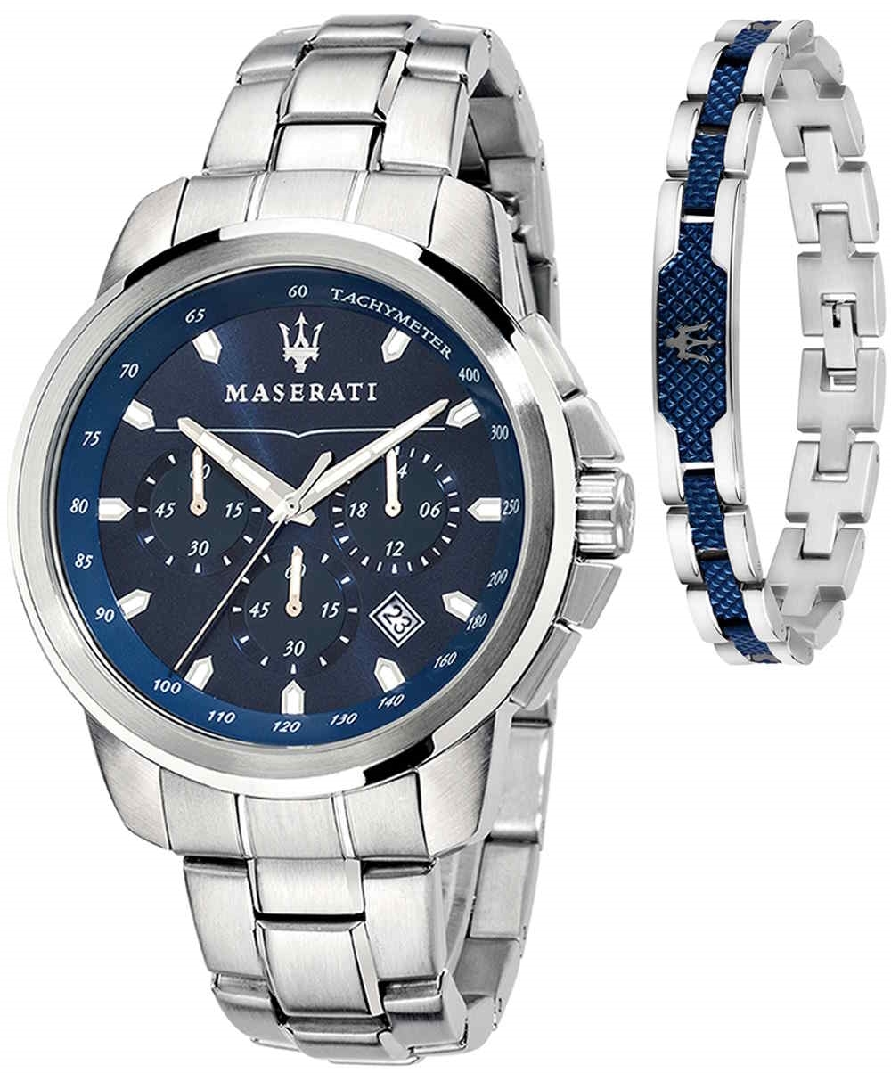 Maserati Herrklocka R8851121016 Successo Bl&aring;/St&aring;l &Oslash;44 mm