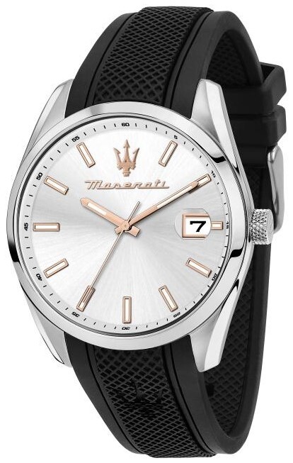 Maserati Herrklocka R8851151006 Attrazione Silverfärgad/Gummi Ø43 mm - Maserati