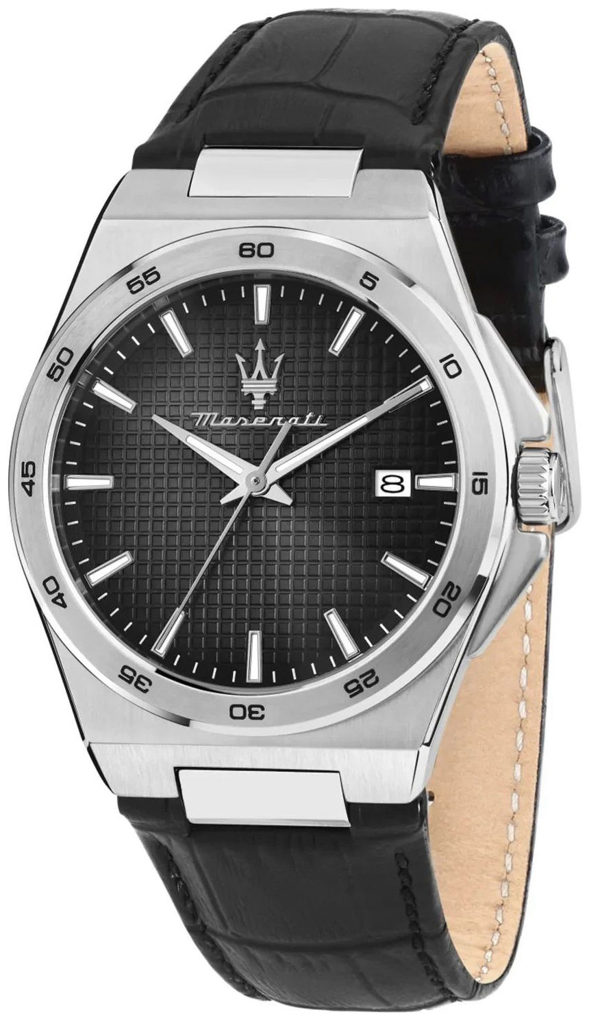 Maserati Herrklocka R8851153003 Velocita Slim Svart/L&auml;der &Oslash;40 mm