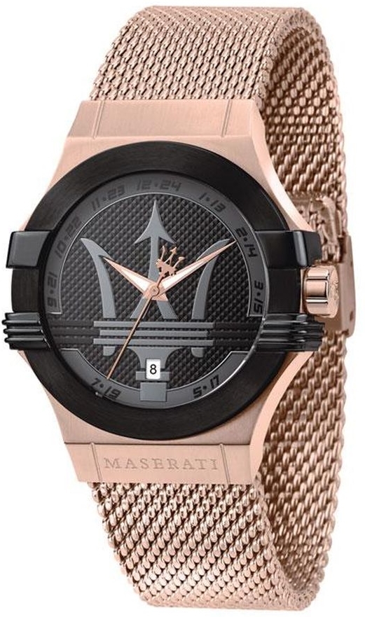Maserati Herrklocka R8853108009 Potenza Svart/Roséguldstonat stål - Maserati