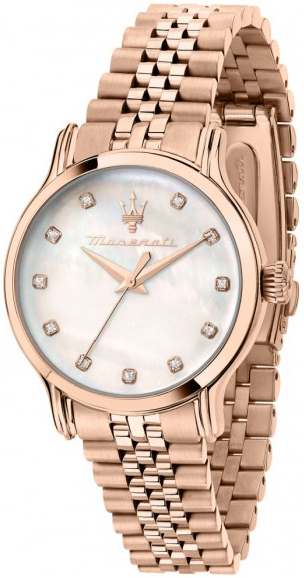 Maserati Damklocka R8853118517 Epoca Vit/Roséguldstonat stål Ø34 mm - Maserati