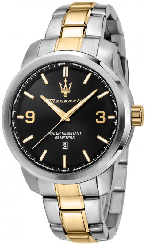 Maserati Herrklocka R8853121009 Successo Svart/Gulguldtonat stål - Maserati
