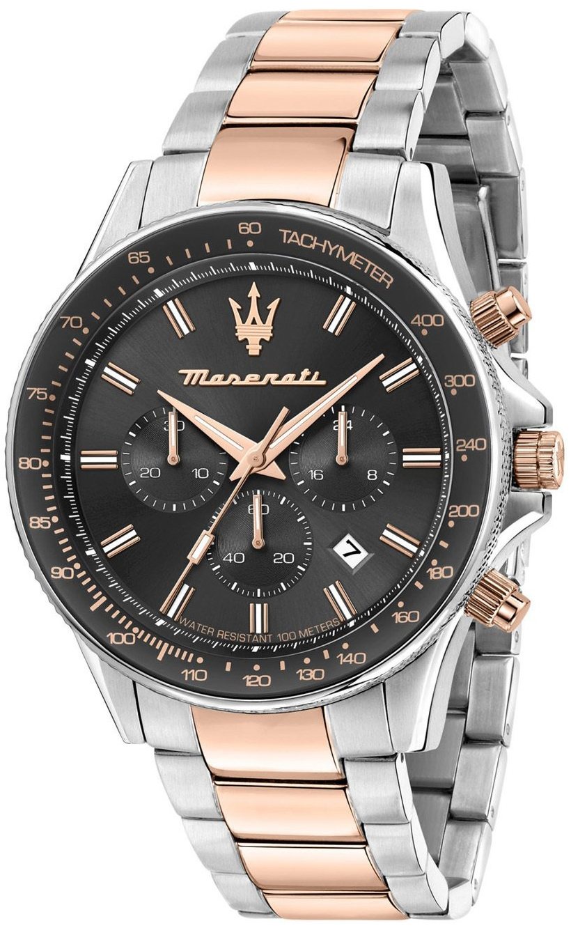 Maserati Herrklocka R8873640021 Sfida Svart/Roséguldstonat stål - Maserati