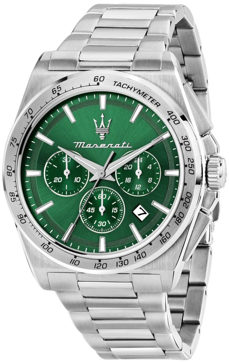 Maserati Herrklocka R8873652013 Velocita Slim Gr&ouml;n/St&aring;l &Oslash;43 mm