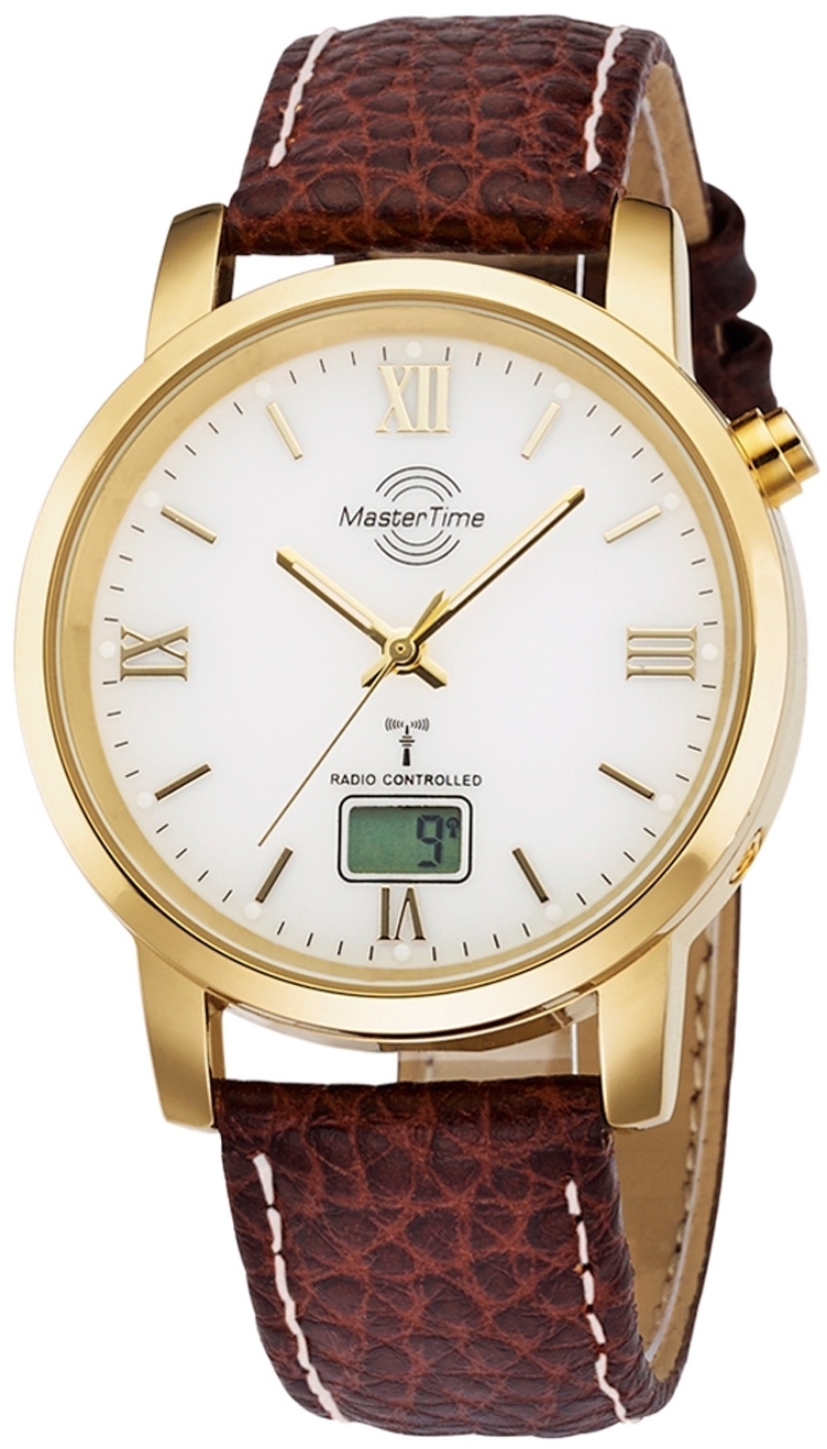 Master Time Herrklocka MTGA-10298-13L Funk Basic Vit/Läder Ø41 mm - Master Time