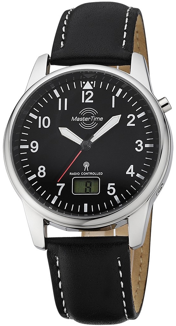 Master Time Herrklocka MTGA-10715-61L Funk Basic Svart/L&auml;der &Oslash;41 mm