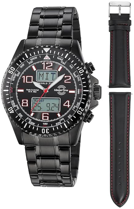 Master Time Herrklocka MTGA-10921-22M Radio Controlled Svart/Stål - Master Time