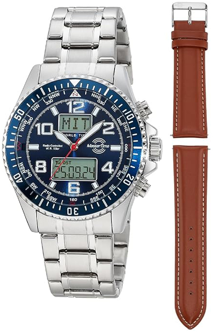 Master Time Herrklocka MTGA-10922-32M Radio Controlled Blå/Stål - Master Time