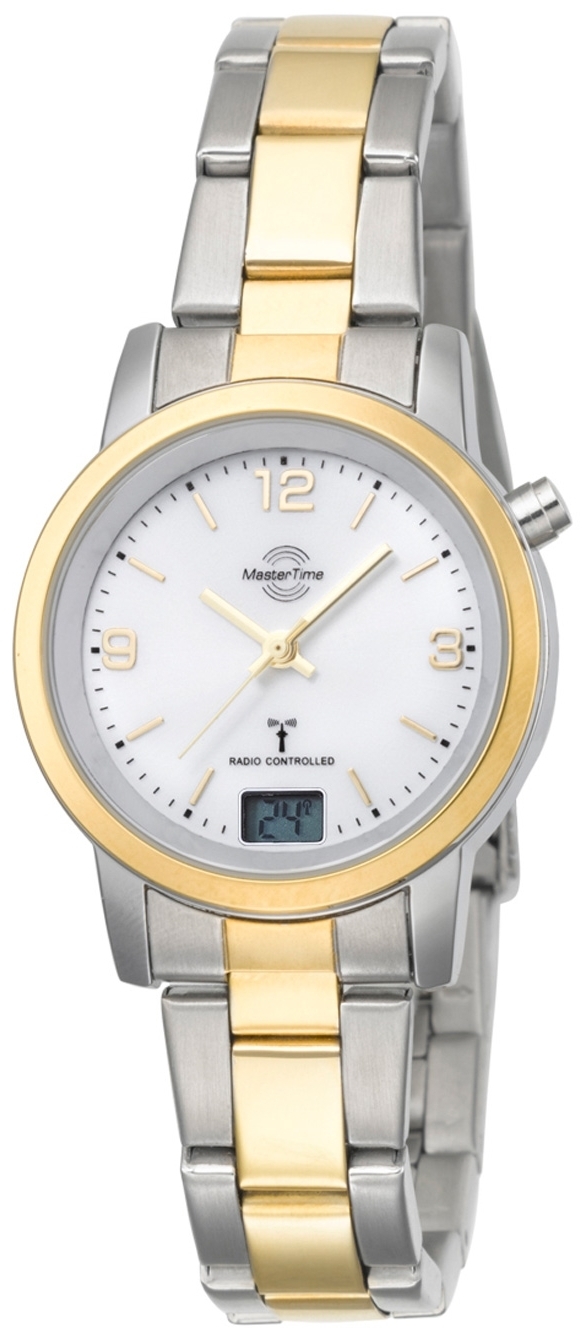 Master Time Damklocka MTLA-10305-12M Funk Basic Vit/Guldtonat stål - Master Time