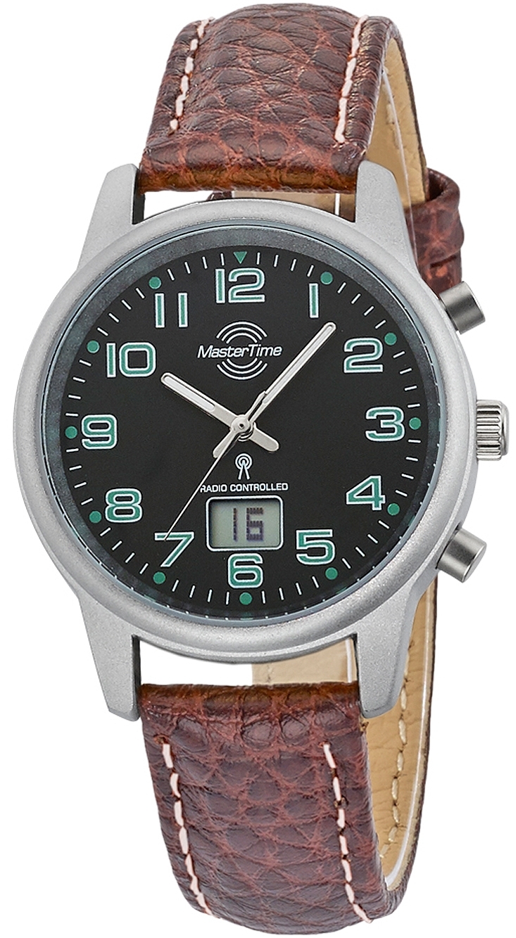 Master Time Damklocka MTLA-10762-22L Funk Basic Svart/Läder Ø34 mm - Master Time