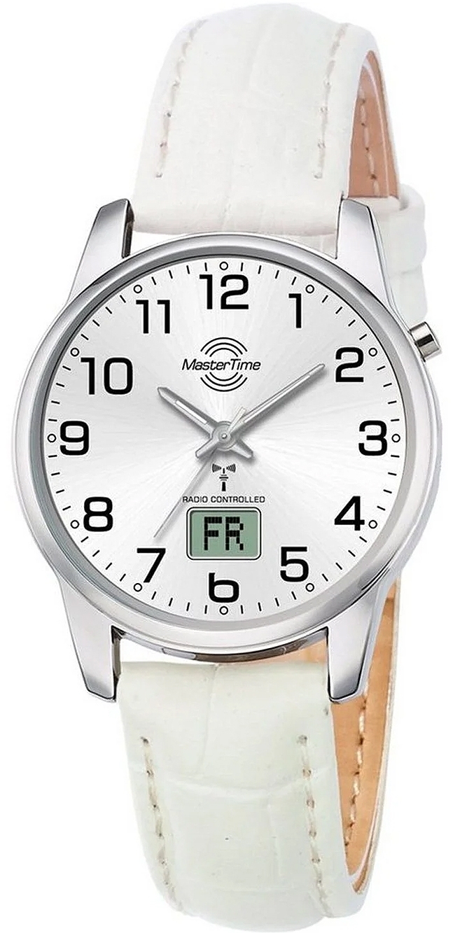 Master Time Damklocka MTLA-10798-42L Funk Basic Silverfärgad/Läder - Master Time