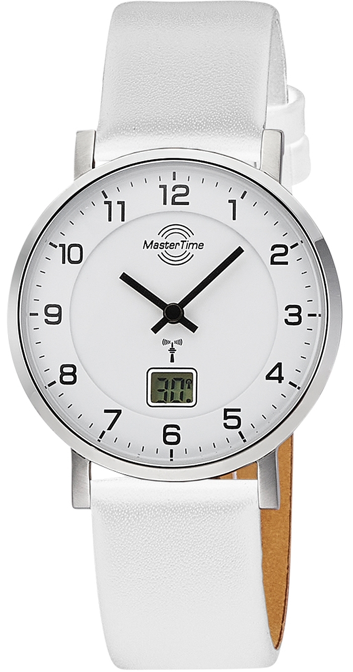 Master Time Damklocka MTLA-10805-12L Funk Advanced Vit/L&auml;der &Oslash;36 mm