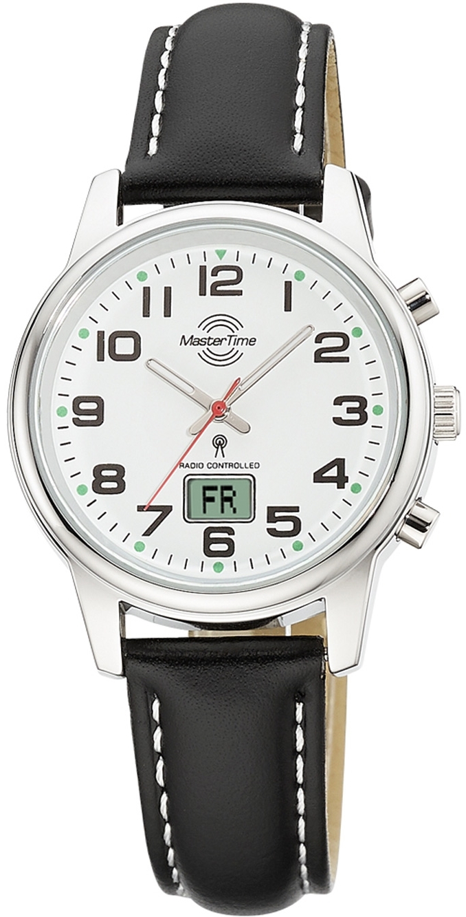 Master Time Damklocka MTLA-10817-12L Classic Vit/L&auml;der &Oslash;34 mm