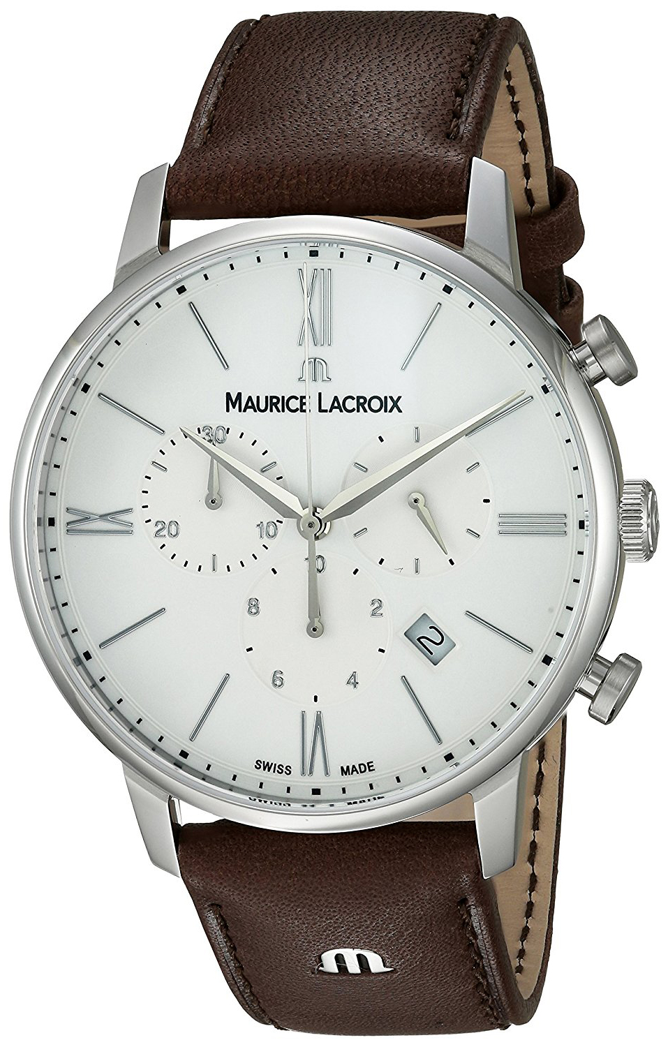 Maurice Lacroix Eliros Herrklocka EL1098-SS001-112-1 Vit/Läder Ø40 mm - Maurice Lacroix