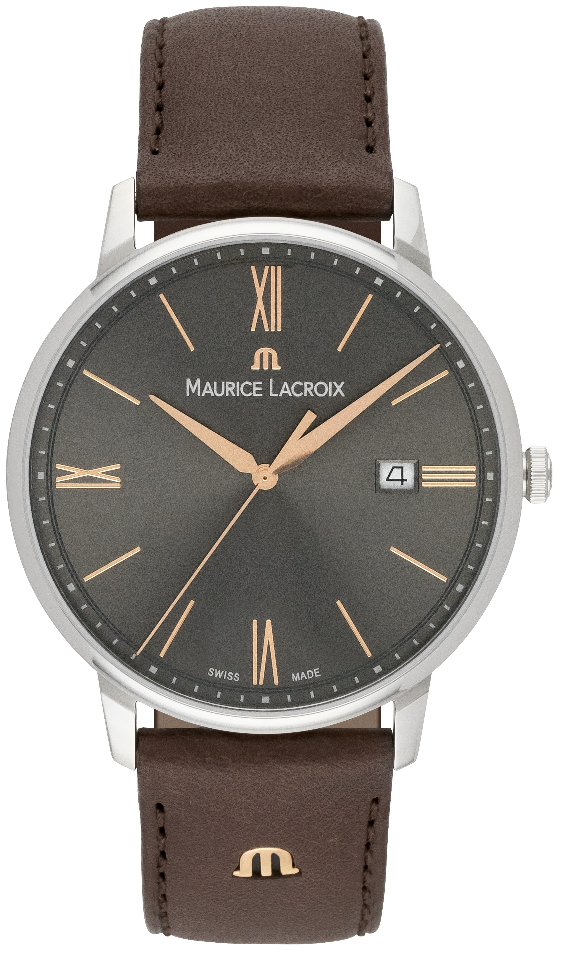 Maurice Lacroix Herrklocka EL1118-SS001-311-1 Eliros Date Grå/Läder - Maurice Lacroix