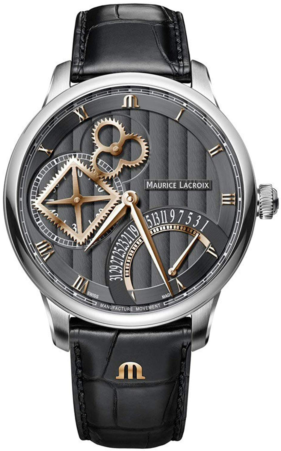Maurice Lacroix Herrklocka MP6058-SS001-310-1 Masterpiece Grå/Läder - Maurice Lacroix