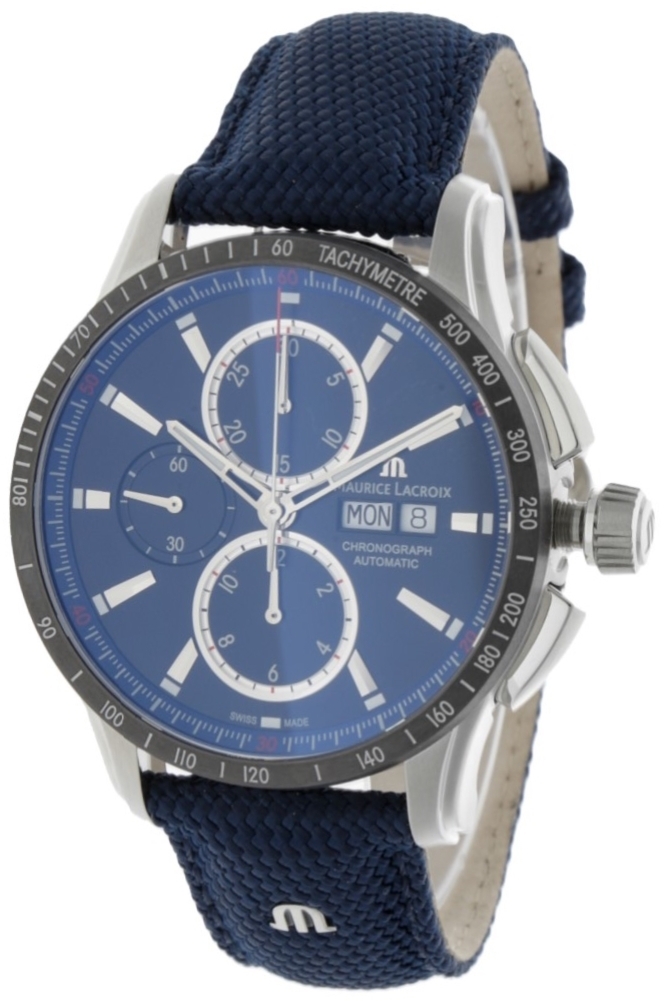 Maurice Lacroix Herrklocka PT6038-SSL24-430-4 Pontos Blå/Läder Ø43 - Maurice Lacroix