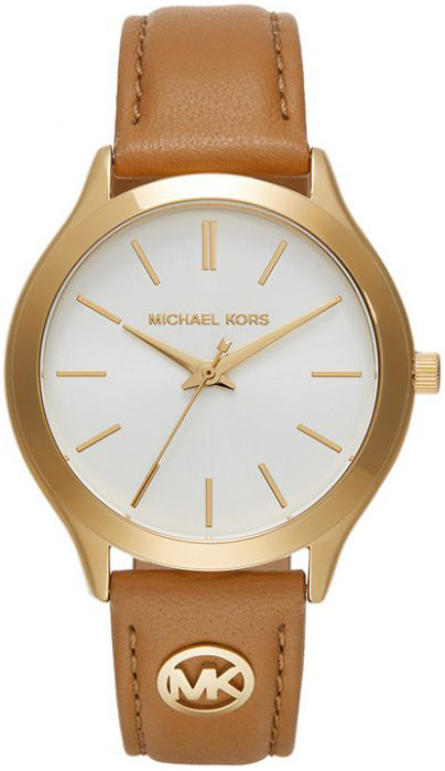 Michael Kors Damklocka MK7465 Slim Runway Vit/Läder Ø38 mm - Michael Kors