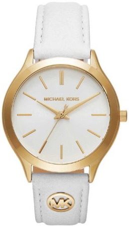 Michael Kors Damklocka MK7466 Slim Runway Vit/Läder Ø38 mm - Michael Kors