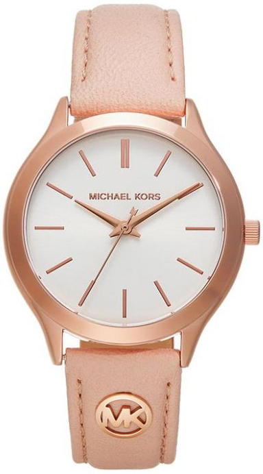 Michael Kors Damklocka MK7467 Slim Runway Vit/Läder Ø38 mm - Michael Kors
