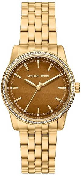 Michael Kors Damklocka MK7581 Bryant Brun/Gulguldtonat st&aring;l &Oslash;35 mm
