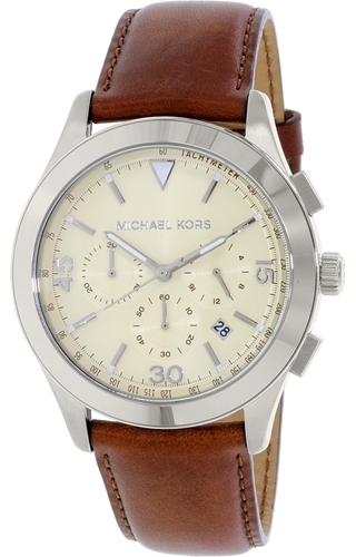 Michael Kors Herrklocka MK8449 Beige/Läder Ø43 mm - Michael Kors