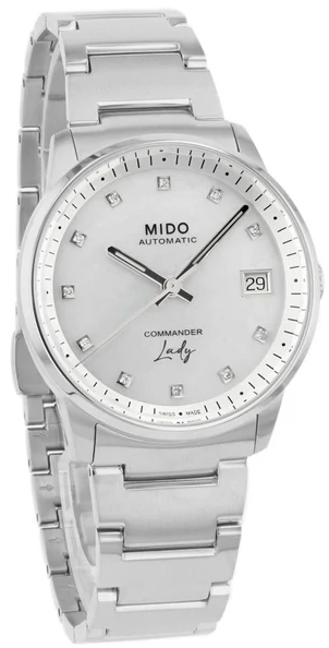 Mido Damklocka M021.207.11.106.00 Commander Vit/St&aring;l &Oslash;35 mm
