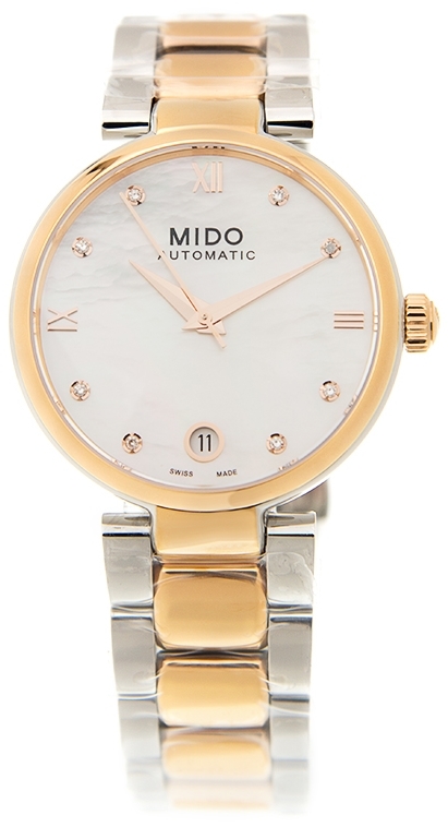Mido Damklocka M022.207.22.116.10 Baroncelli Vit/Roséguldstonat - Mido
