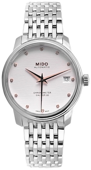 Mido Damklocka M027.208.11.036.00 Baroncelli Silverfärgad/Stål Ø34 - Mido