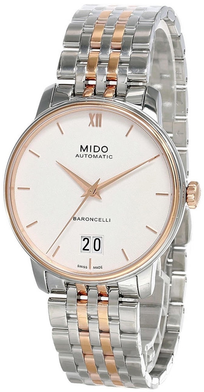 Mido Herrklocka M027.426.22.018.00 Baroncelli Vit/Roséguldstonat - Mido